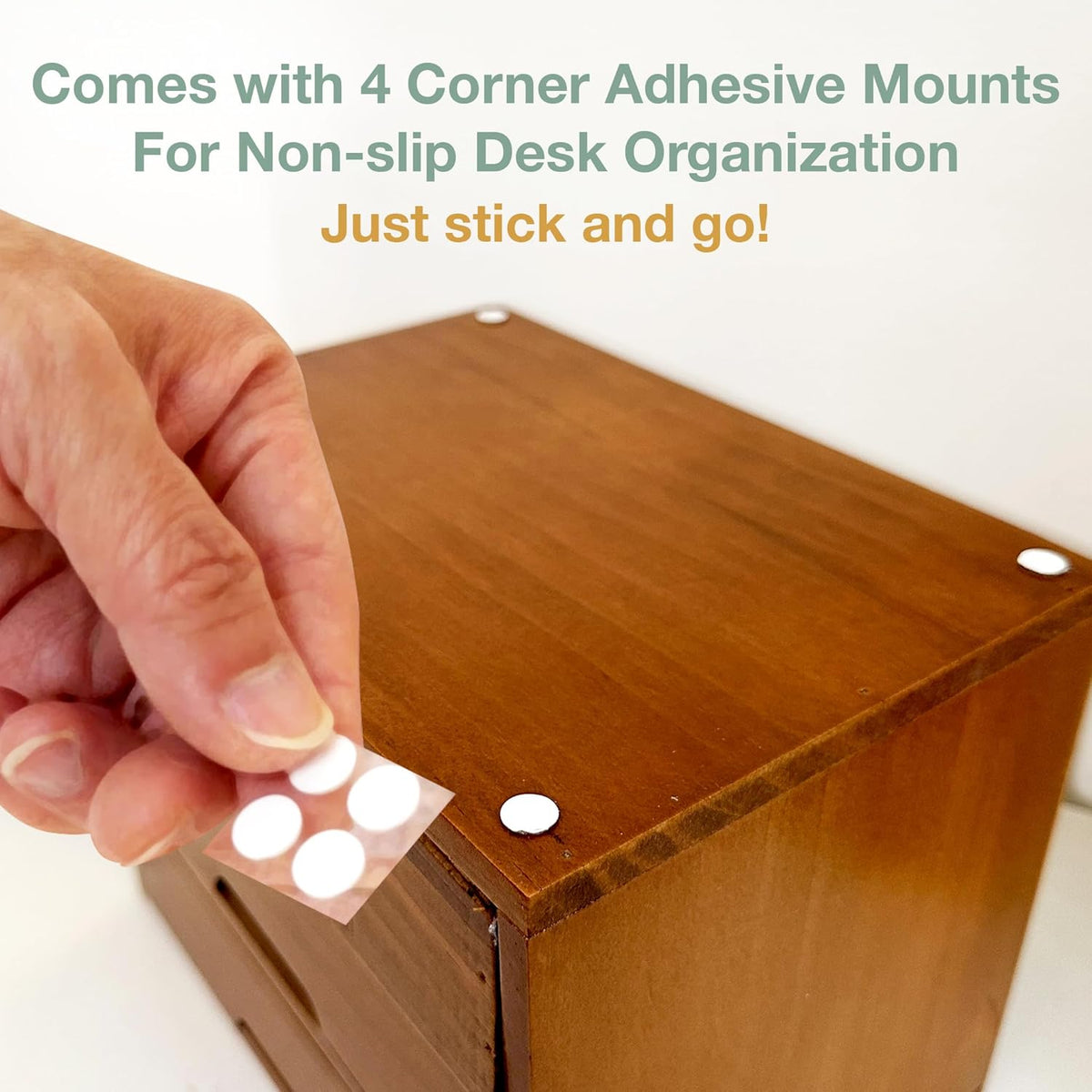 Stackable Apothecary Cabinet 4 Drawer Desk Organizer - Vintage Library Card Catalog Wood Storage Box - Office Desktop Dresser for Stationery, Thread Embroidery, Sewing, Crafts, Junk Drawer & Supplies