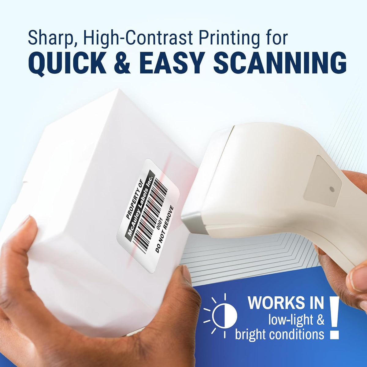 McAuley Labels Custom Asset Tags for Equipment - Numbered, Permanent Acrylic Adhesive, Semi-Gloss White Polyester - ID Label - 2x1 Inches