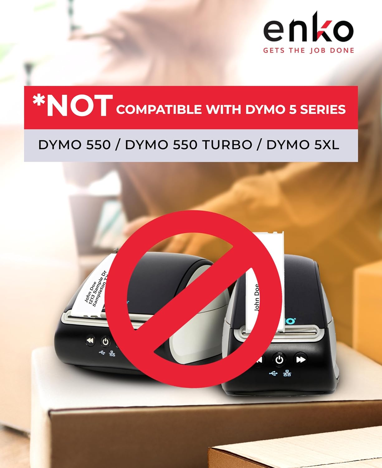 enKo Compatible for Dymo 30252 Labels (1-1/8" x 3-1/2") - Label for Dymo Labelwriter 450 Turbo Printer and 4XL - Blank White Direct Thermal Address, Shipping & Barcode Labels (24 Rolls | 8,400 Labels)