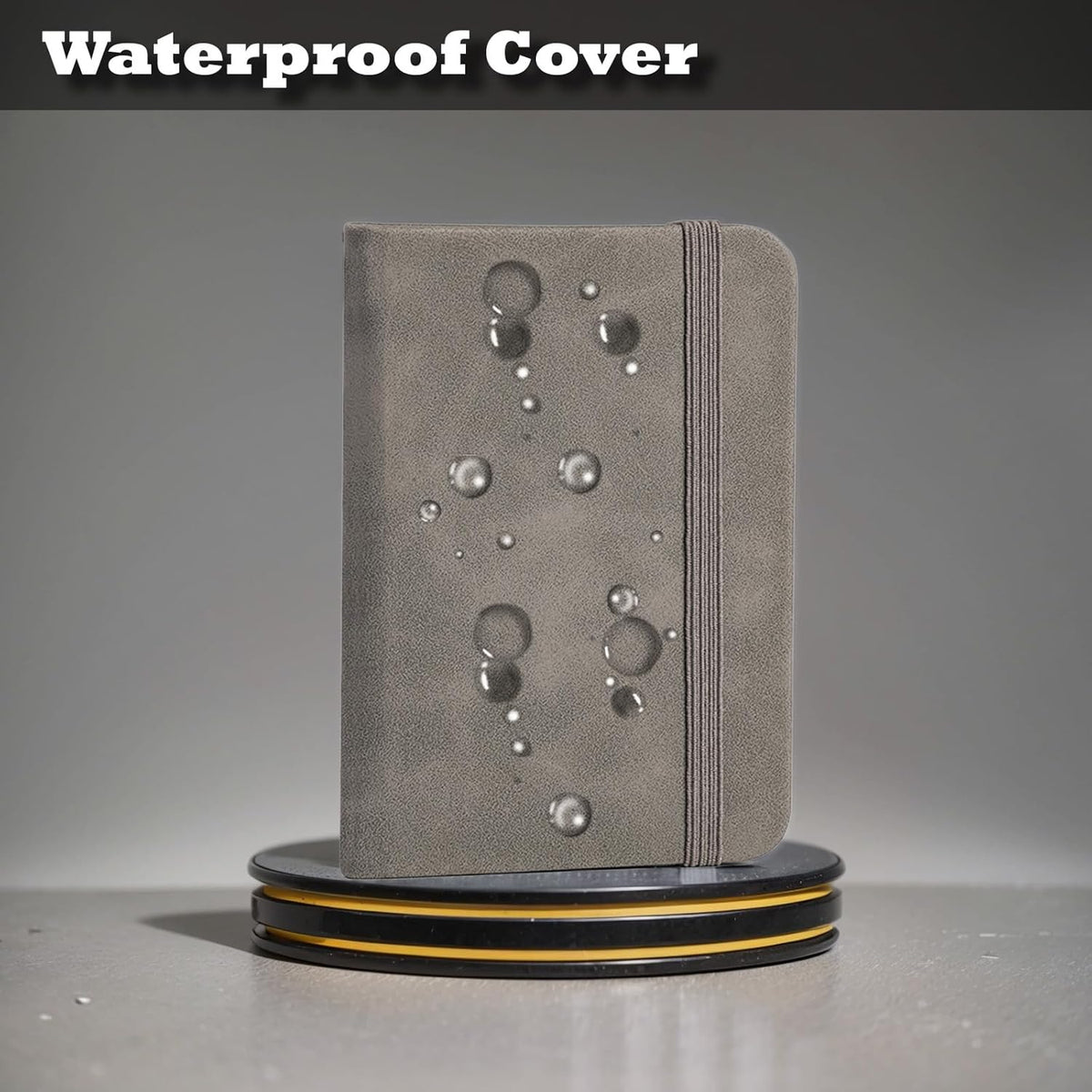 4 Pack Pocket Notebook Small Notebook, 3" x 4.4" Journal Notebook Hardcover with Thick Lined Paper, 200 Pages Leather Cover Mini Journal Notepad (Gray)