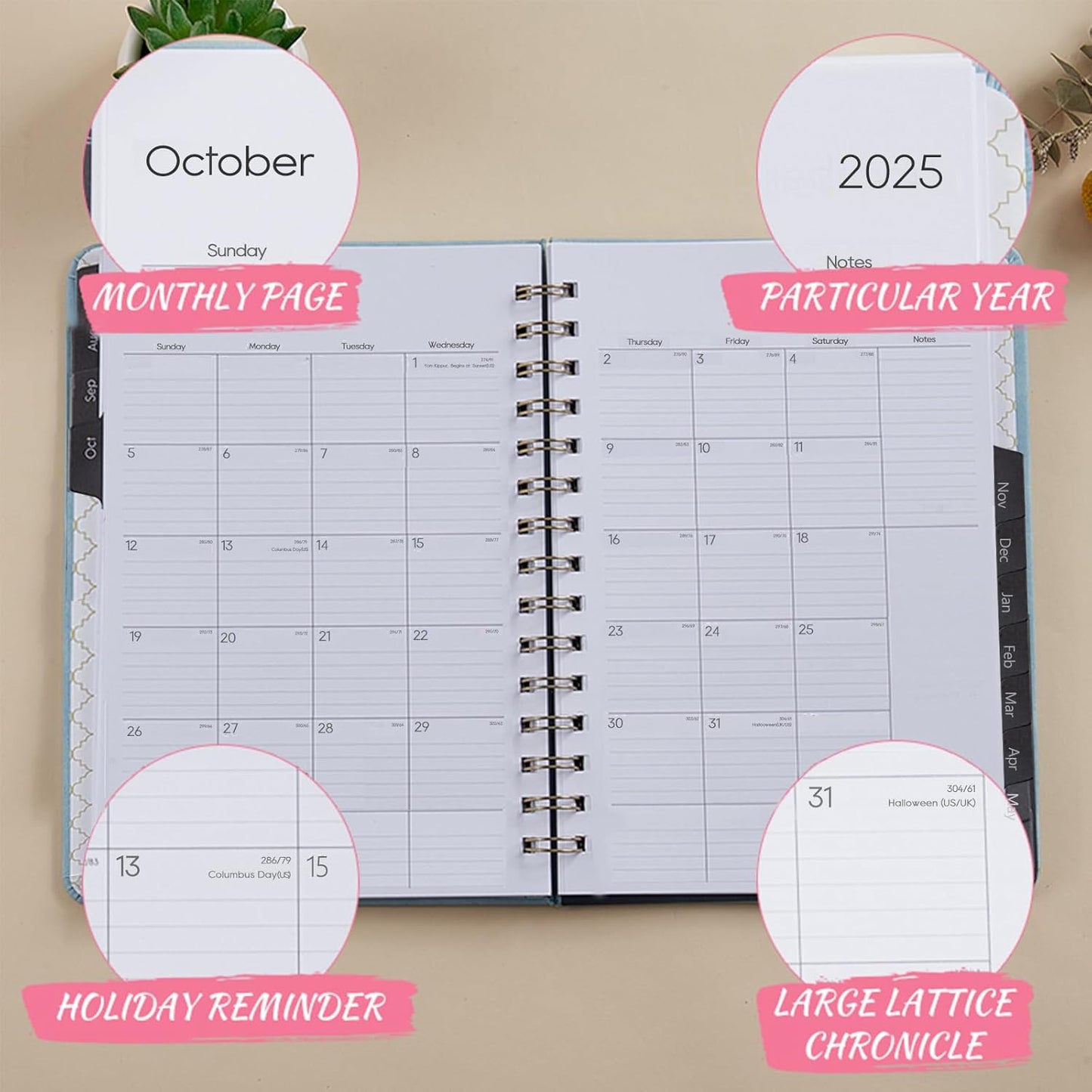 Academic Planner 2025-2026, Weekly and Monthly Calendar Planner, July 2025 - June 2026, 6.4" x 8.5", Faux Leather Cover Yearly Teacher Student Planning Agenda Book with Tabs, Pocket, Notes(Gray)
