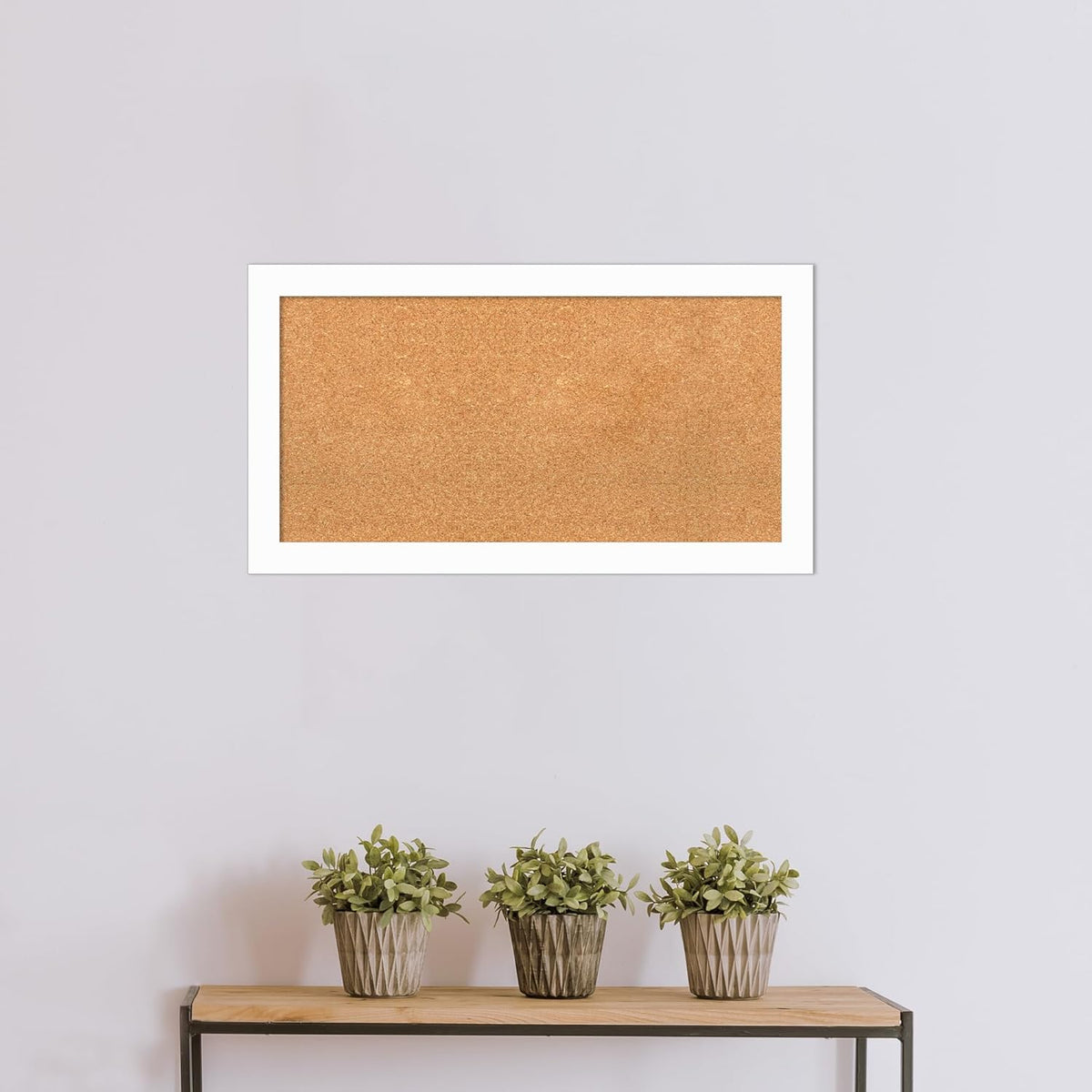 Amanti Art Natural Cork Board for Wall, 19x35 Vision Board with White Frame, Medium Corkboard Office Decor for Home Organization, Casual Corkboard Pinboard to Display Items for Home Organization in