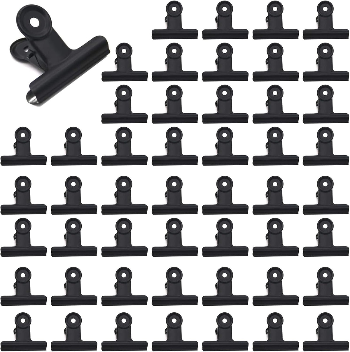 50 Pcs Metal Bulldog Clips, Gold Bull Binder,Mini Metal Paper Clips 0.87 in Hinge Clips Small for Tags Bags, Food Bags,Pictures Photos,Art Work,Office and Home Kitchen,Price Tag (Black)