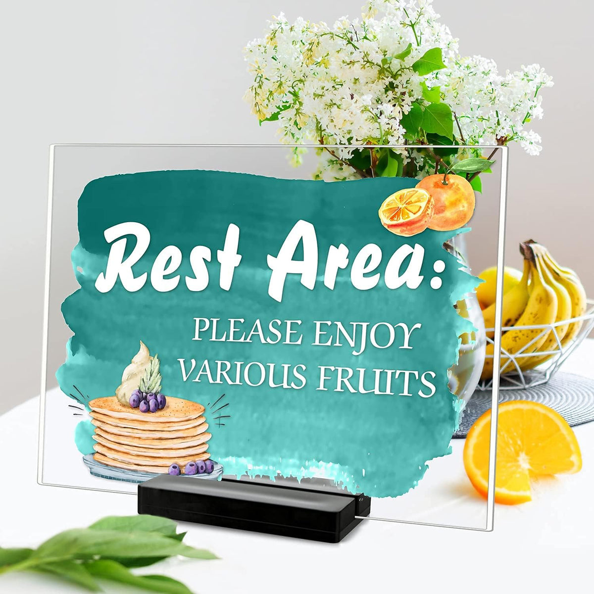 Acrylic Sign Stand | Wedding Sign Holdes, Acrylic Sign Stand with Card Slot, Used for Desktop/Menu Display, 20 Count (Black)