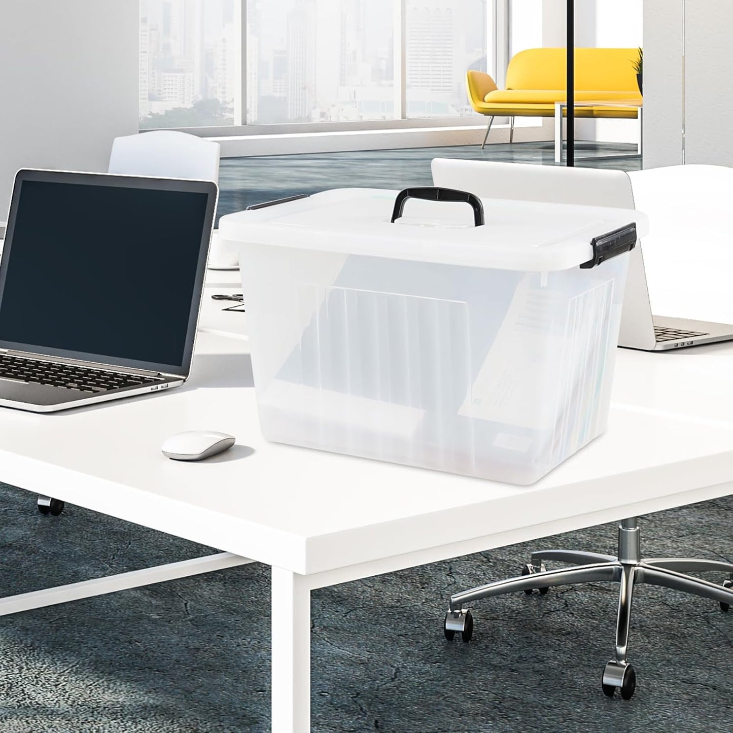 Asking 18 L Clear Plastic Storage Box with Handle, 4-Pack