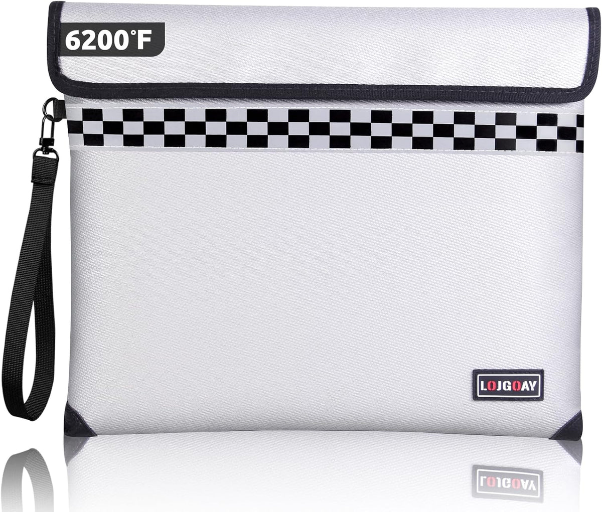 Upgraded Fireproof Document Bag - with 6200°F Heat Insulated, Fireproof Money Bag for Cashwith Fireproof Zipper, 9 Layers of Functional Materials, Water Fire Proof Bag Fireproof Bag (Silver, 13"x11")