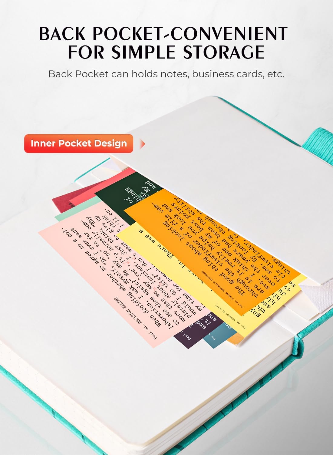 AISBUGUR Pocket Notebook, Small Notebook, 2-Pack Total 320 Pages,3.7" x 5.7" Pocket Notebook (2 Pack, Turquoise Wave)
