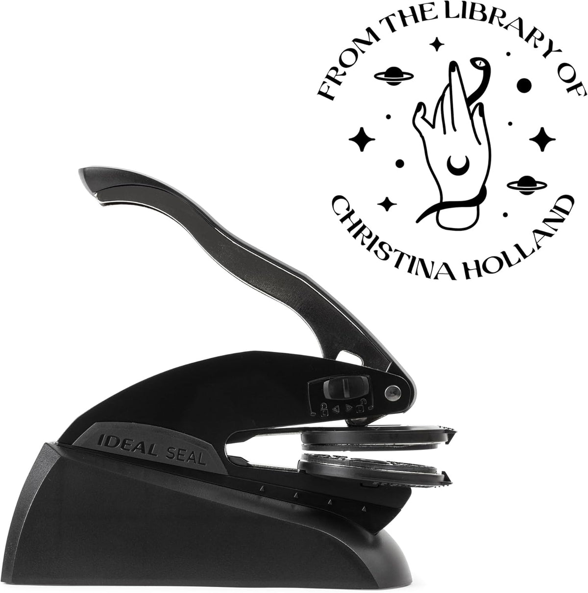 from The Library of Embossers & Stamps for Fantasy Book Readers | Custom Embosser | Custom Stamp | Ex Libris | Elevate Your Fantasy Collection of Stories and Novels (Design 6, Embosser)