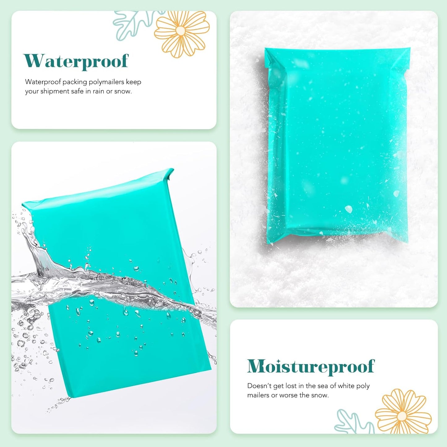 Fuxury 500 Pcs Large Poly Mailers 19x24 Inch, Bulk Shipping Bags for Clothing, Strong Adhesive Shipping Envelopes for Small Business Suppliers,Waterproof Mailers Poly Bags Mailing Envelopes Teal