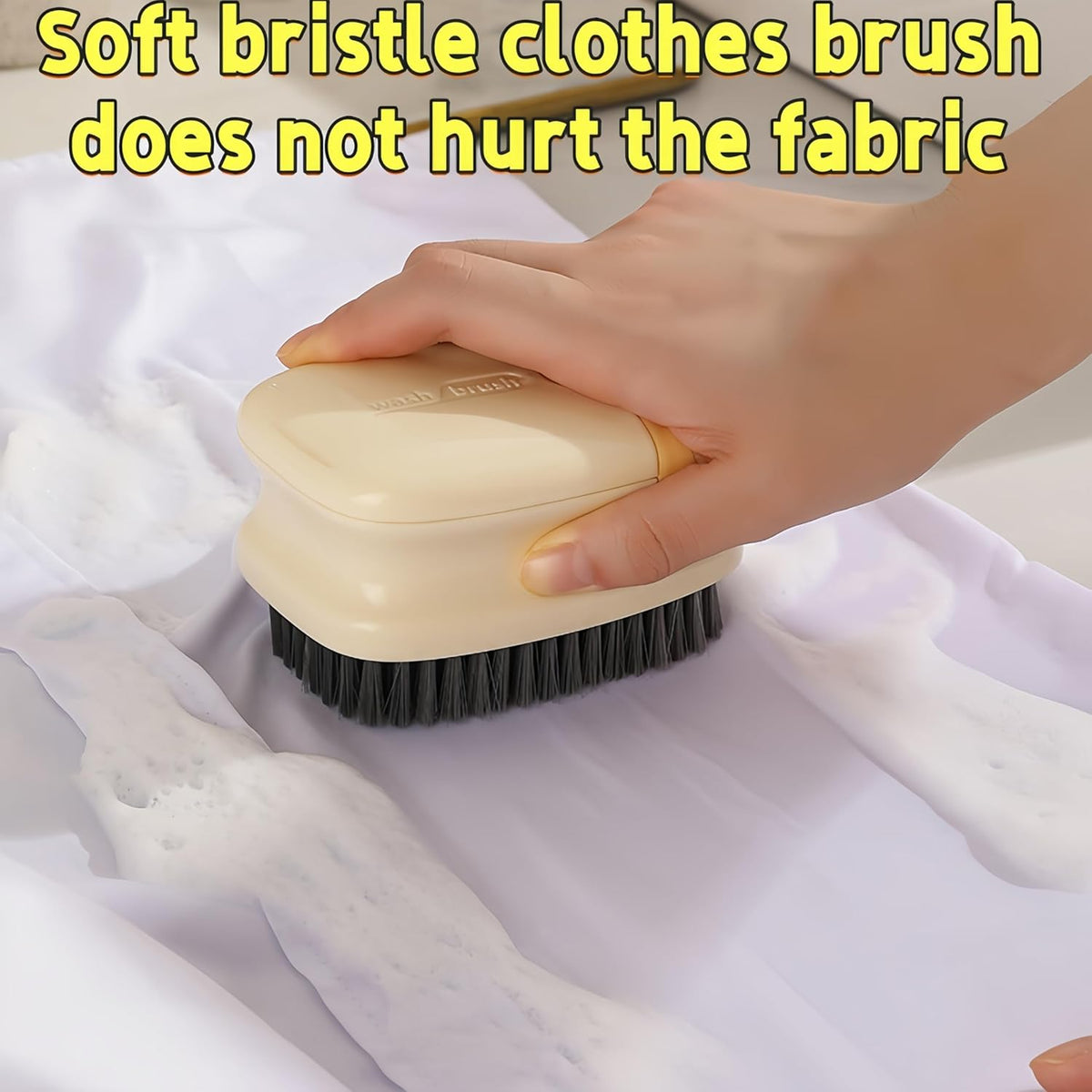 Cleaning Brush Household Small Laundry Brush for Soft Bristle Scrub Clothes Shoe Underwear Fabric Hand Cleaning Brush (B-Gray)