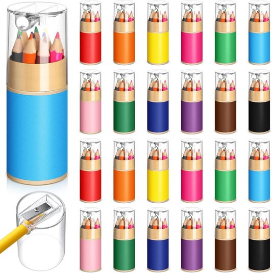 36 Sets Mini Drawing Colored Pencils Bulk with Sharpener for Kids 3.5" Small 12 Colors Travel Colored Portable Pencil Set Back to School Gifts for Students Adults Art Painting Classroom