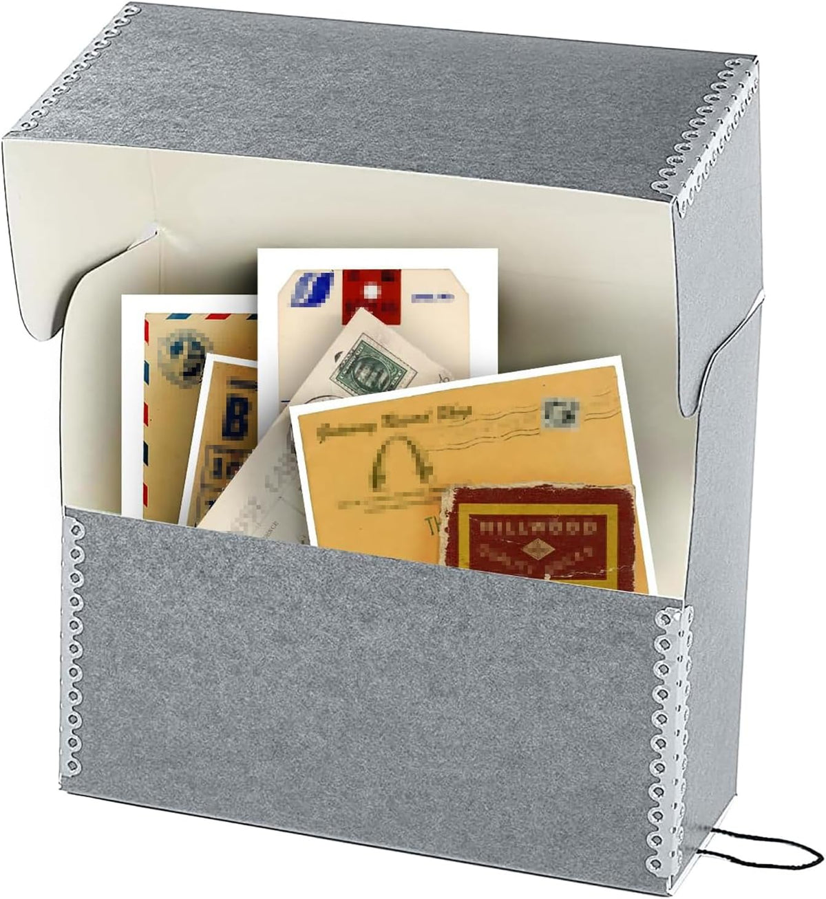 Lineco Archival Document Storage Box with Metal Edge, Acid-Free Gray Boxboard, Organize and Store Files, Prints, Photos, Jumbo-Sized Case 15.5" x 12.5" x 5" Wide, Pack of 2
