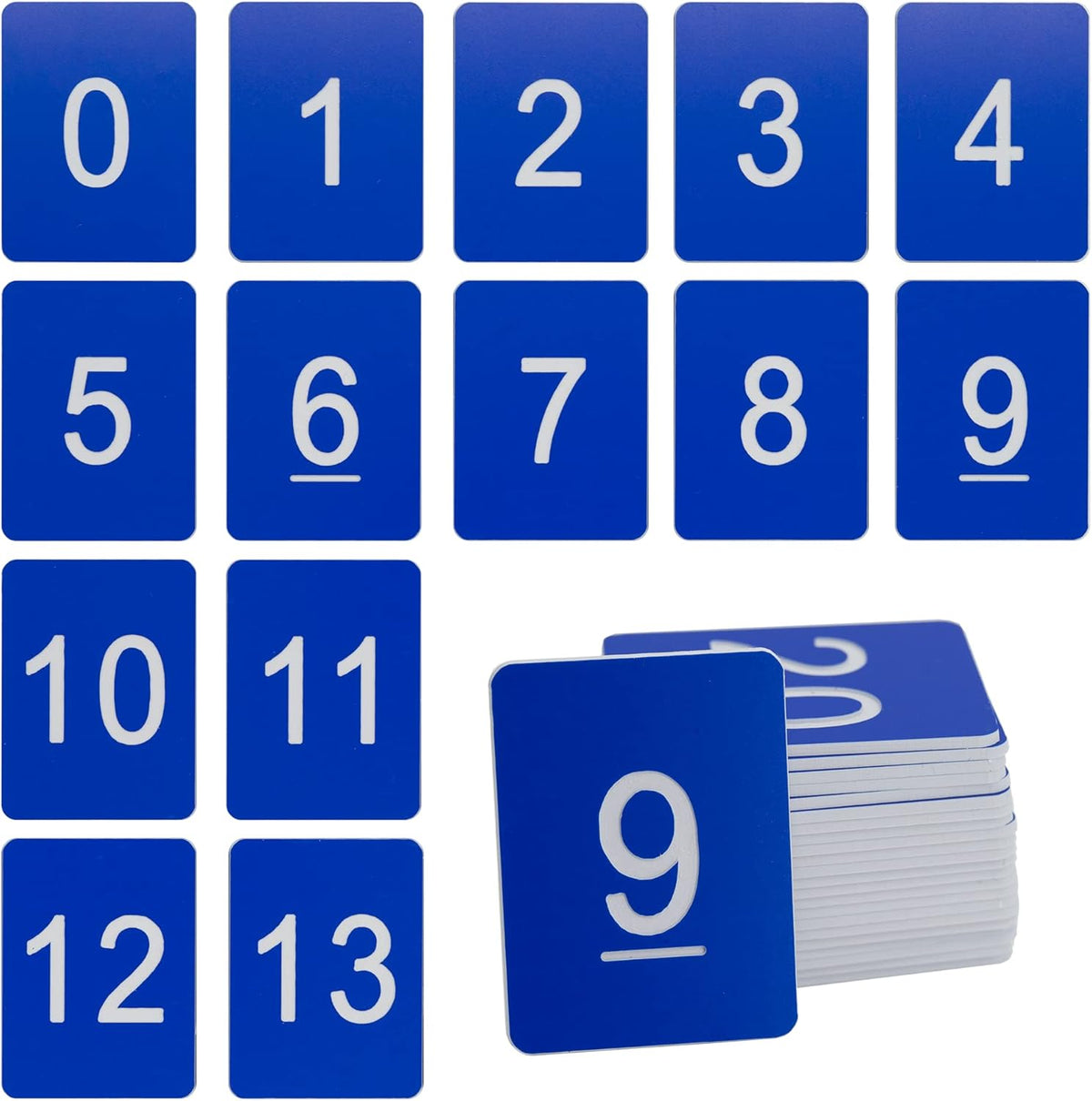 StayMax Rectangle Plastic Numbered Tags Number Disc Number Token (0-50, Blue)