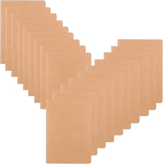 20 Pack Lined Small Pocket Notebook Journals Bulk with Thick College Ruled Paper, 60 Pages, 5.5x3.5 inch, A6 Size, Kraft Cover, Diary Writing Sketchbook Subject Notebooks Planner