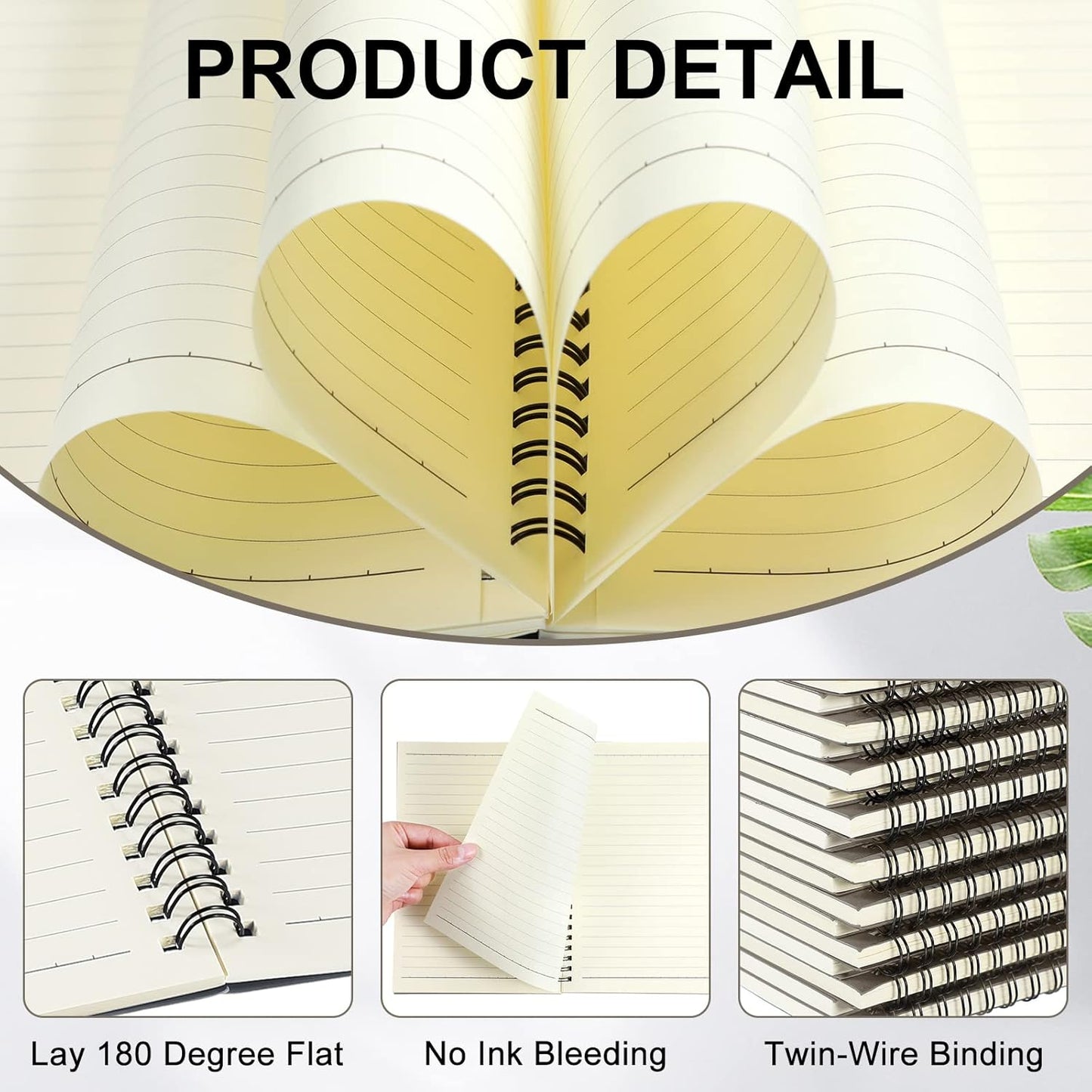 Yahenda Spiral Notebook Bulk A5 Journal Lined 8.3'' x 5.5'' Writing Composition Paper Small Notepad Subject Notebook for Students Office Business Back to School Supplies(Dark Gray,54 Pcs)