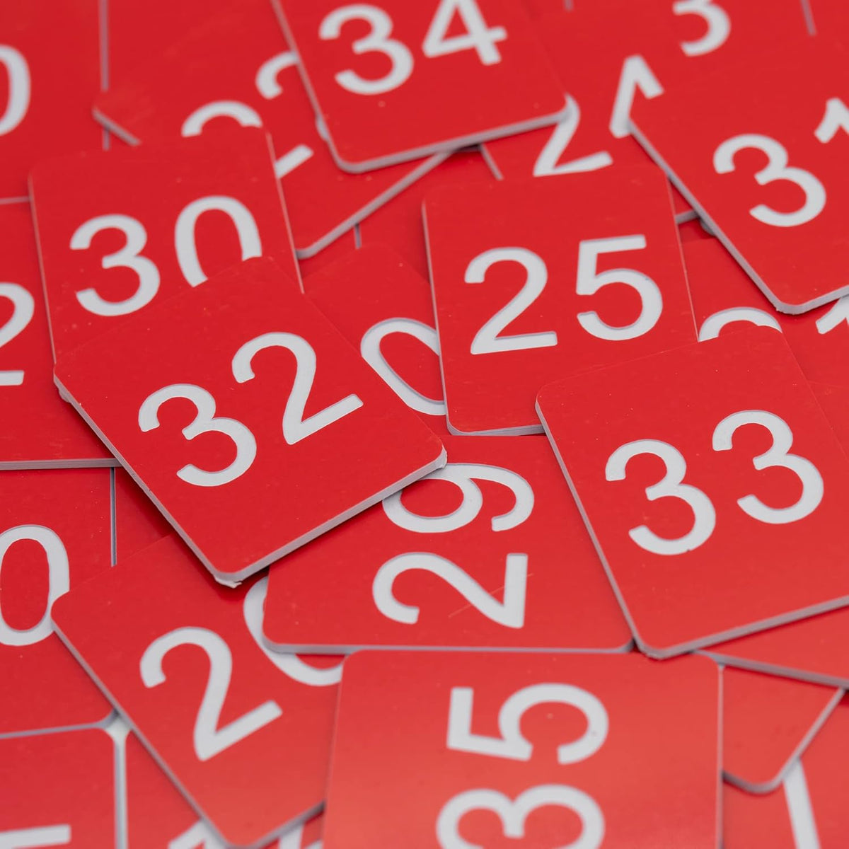 StayMax Rectangle Plastic Numbered Tags Number Disc Number Token (0-25, Red)