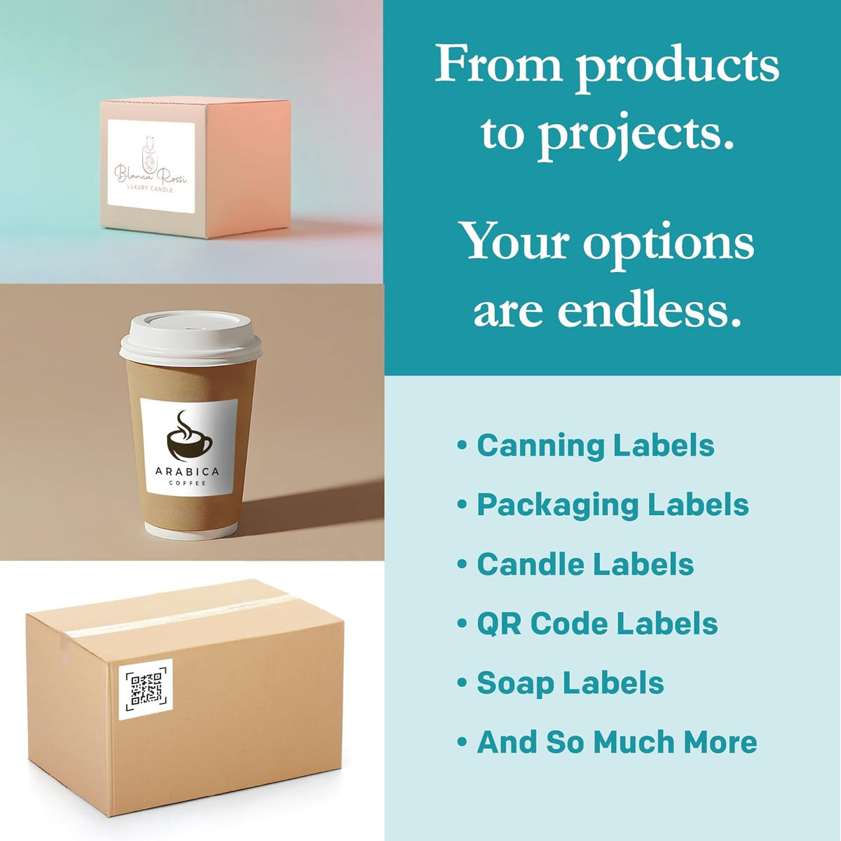 Premium Label Supply White Sticker Square Labels – 3" x 3" – Laser/Inkjet Compatible – (6 per Sheet), 500 Sheets – 3000 Total Adhesive Labels