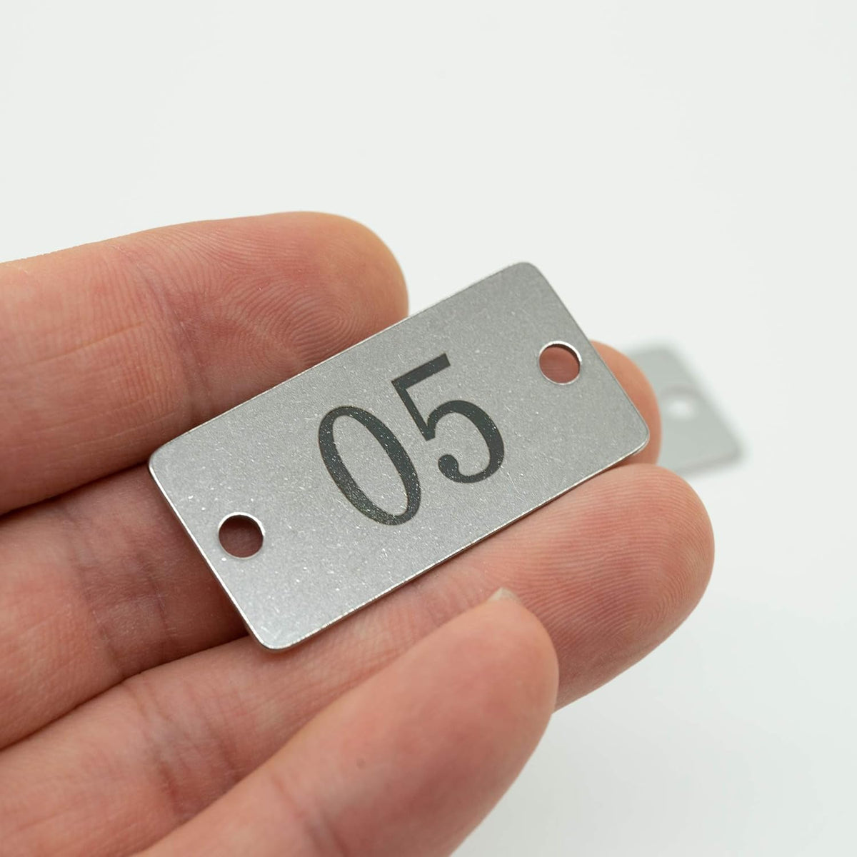 StayMax Stainless Steel Rectangle Numbered Tags with Two Holes (1-10)