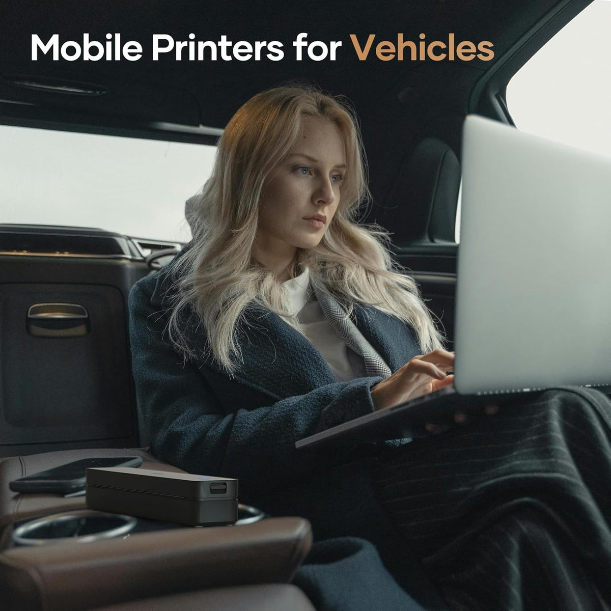 iDPRT Portable-Printer Wireless for Travel, 300DPI Inkless Thermal Small Printers for Home Use, Office, Vehicles, Mobile Bluetooth Printer Supports 8.5" x 11" US Letter, for Smartphone & PC,Black