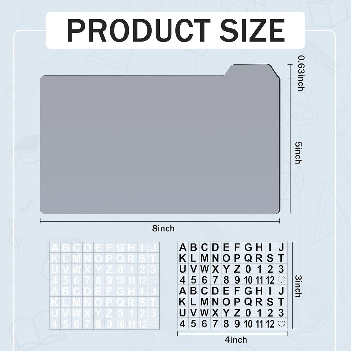 Harloon 52 Pcs Dry Erase Index Card Guide Set Include 50 Index Card Dividers 2 Number Alphabet Sticker with Tabs Photo Dividers for Office Business Back to School Supplies(5 x 8 Inch,Morandi)
