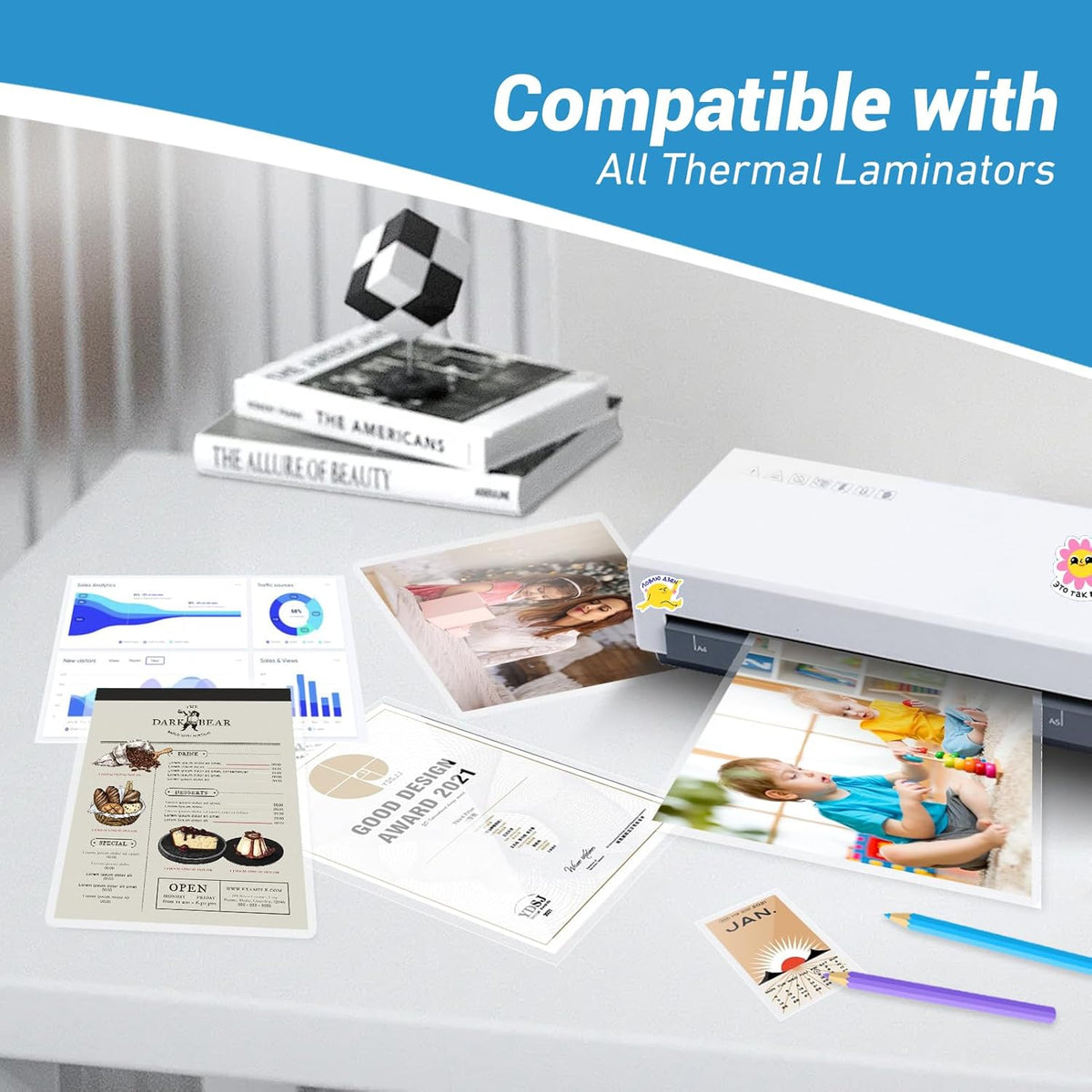 Uinkit Matte Thermal Laminating Pouches, 9 x 11.5 Inches 3 Mil Thick Clear Anti-Glare with Matte Finish 50 Pack Fitted for Letter Size Laminating Sheets 8.5 x 11