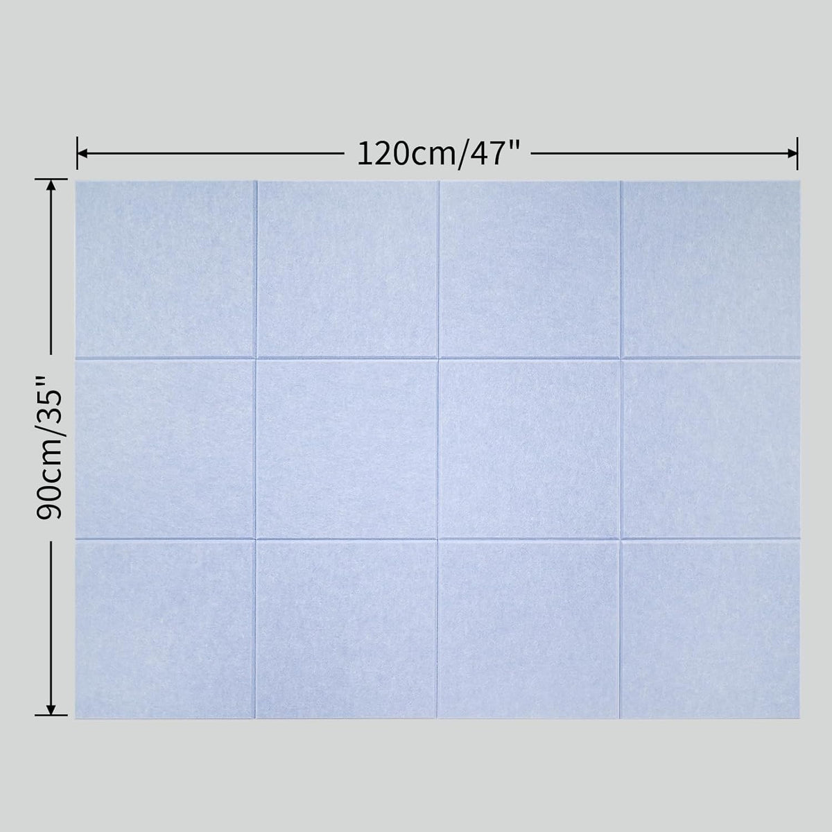 Large Cork Board for Wall 12 Pack, Bulletin Board 48" X 36", Felt Board Wall Tiles with 72 Damage-Free Removable Pads & Push Pins, Alternative Pin Board Cork Board for Office Home, Purple