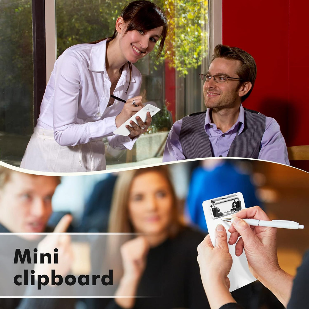 60 Pack Bulk Mini Clipboards 4 x 6 Inch Memo Small Clipboards Plastic Check Presenters for Restaurants Pocket Small Notepads Receipts Tickets for Office Cafe Shopping List(Clear)