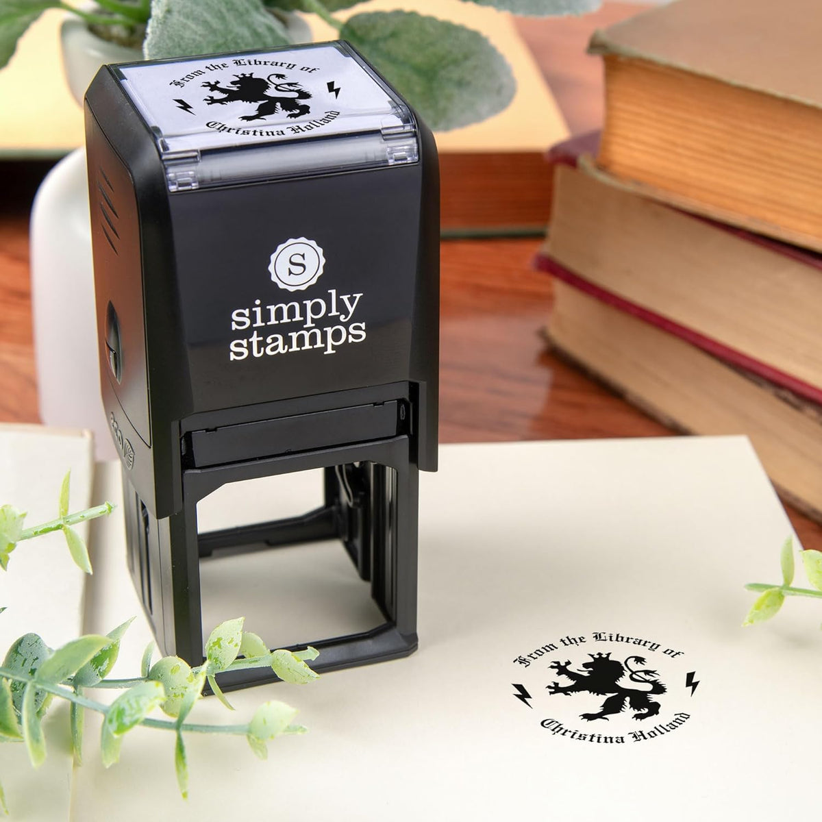 from The Library of Embossers & Stamps for Fantasy Book Readers | Custom Embosser | Custom Stamp | Ex Libris | Elevate Your Fantasy Collection of Stories and Novels (Design 9, Self-Inking Stamp)