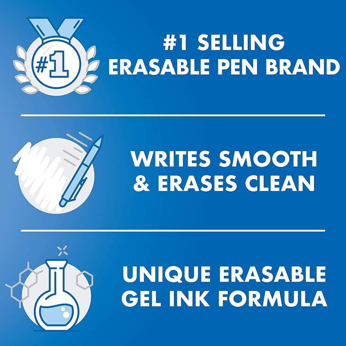 Pilot FriXion Clicker Erasable Gel Pens, Fine Point 0.7 mm Erasable Pens, Pack of 15 Assorted Colors