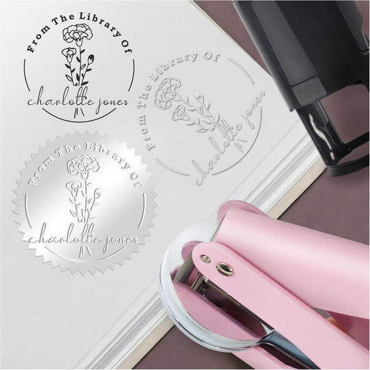 from The Library of Embossers & Stamps Custom Color Self-Inking Stamp with Your Name or Design Great for Personalizing Books, Text Books and Journals (16)