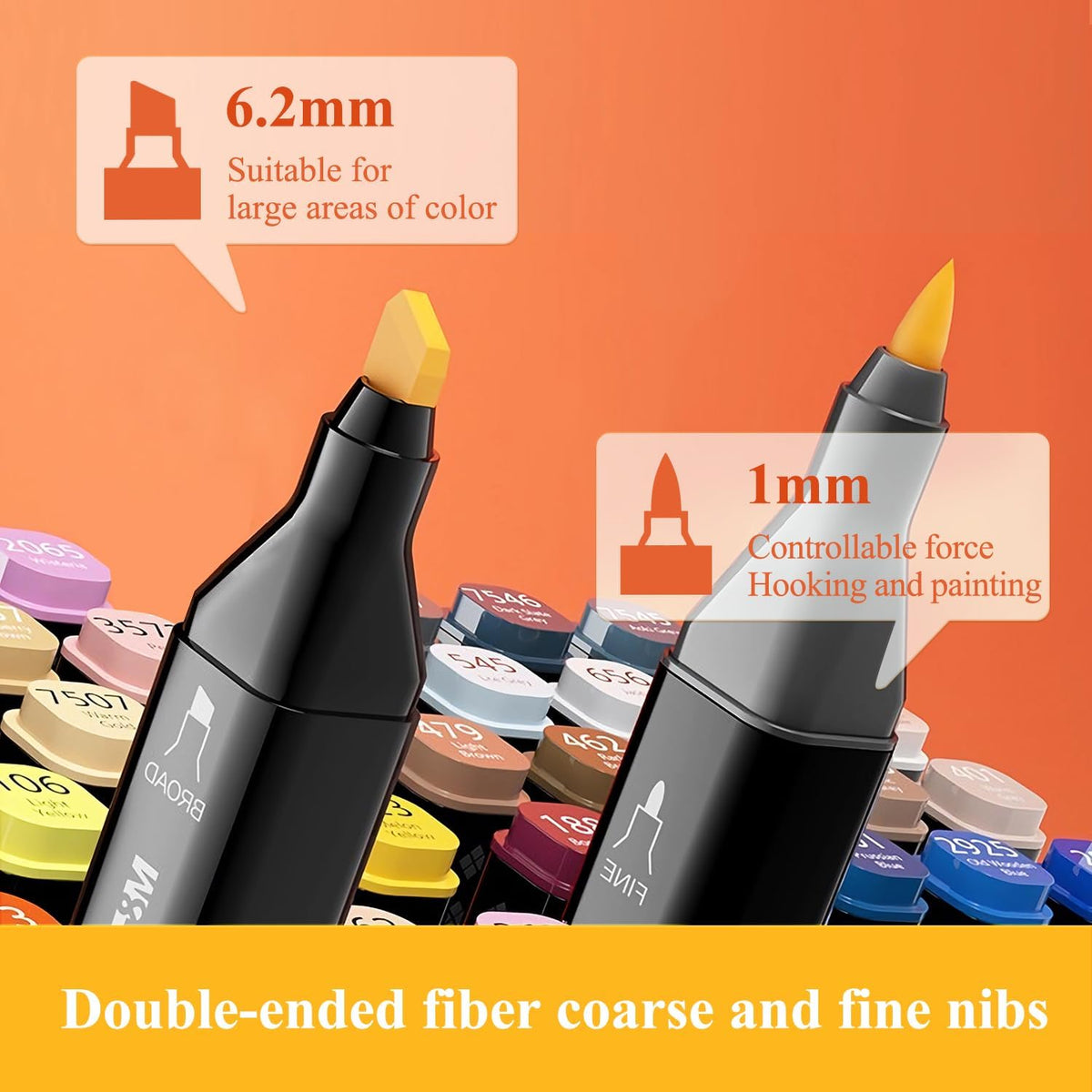 M&G 80 Colors Dual Tip Art Markers, Alcohol Art Markers set, for Adult Coloring Books, Drawing, Sketching, Doodling, Art Projects, School Supplies, Chisel & Fine Tip, Black Penholder