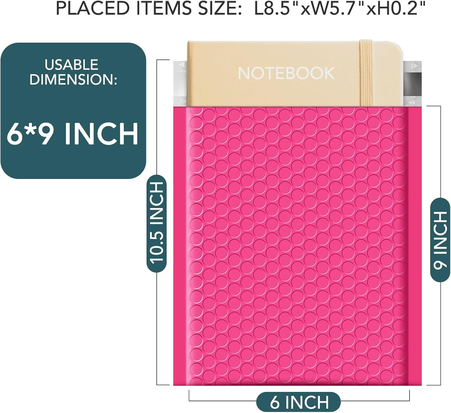 Metronic Pink Bubble Mailers 6x10 Inch 100 Pack Opaque Padded Envelopes Self-Seal Small Bubble Mailer for Shipping, Packaging, Mailing Jewelry Makeup Gifts Mailer