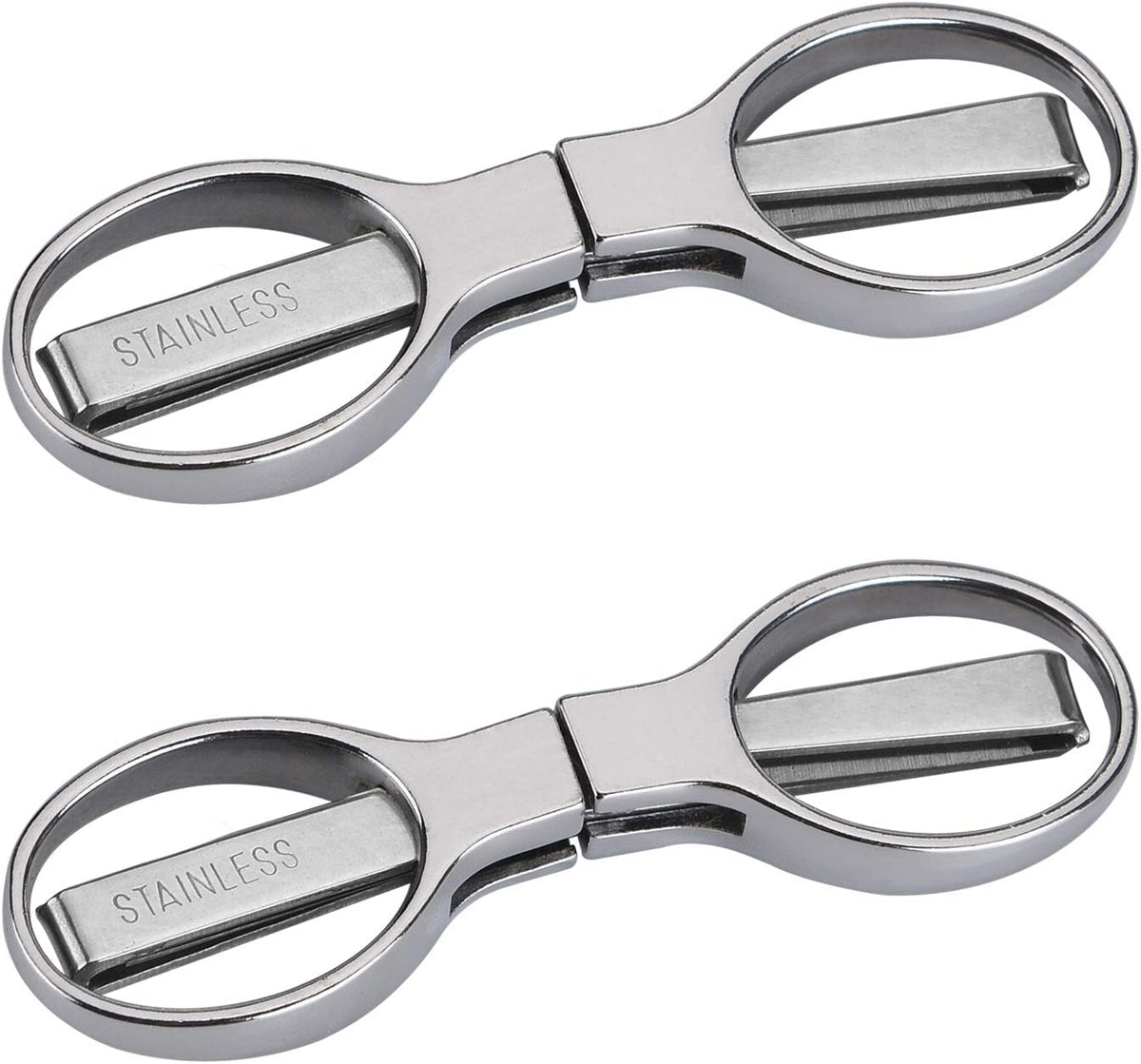 2Pcs Folding Scissors,Portable Stainless Steel Telescopic Cutter, Safety Foldable Pocket Badge Small Scissors for Home, Office, Craft, Sewing, Nurse Accessories, Travel