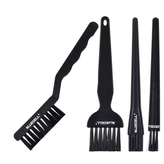 BLUECELL Set of 4 Plastic Handle Nylon Anti-Static Brushes for Cleaning Keyboard Circuit Board