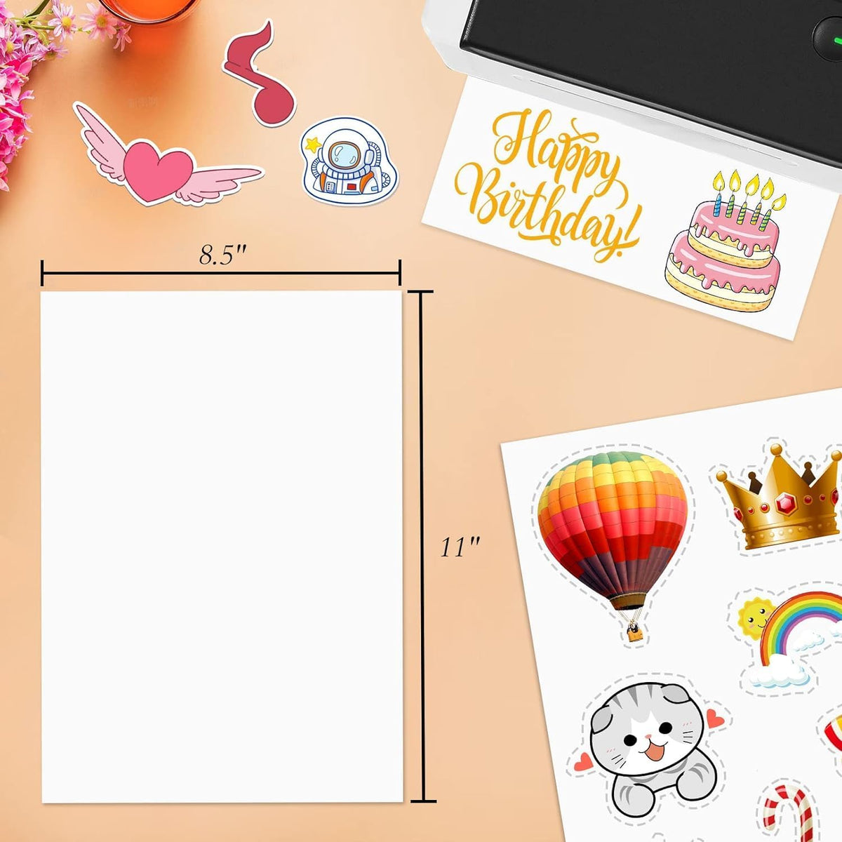 30 Full Sheets Sticker Paper for Laser & Ink Jet Printers, 8.5" x 11" Full Sheet Address Shipping Labels