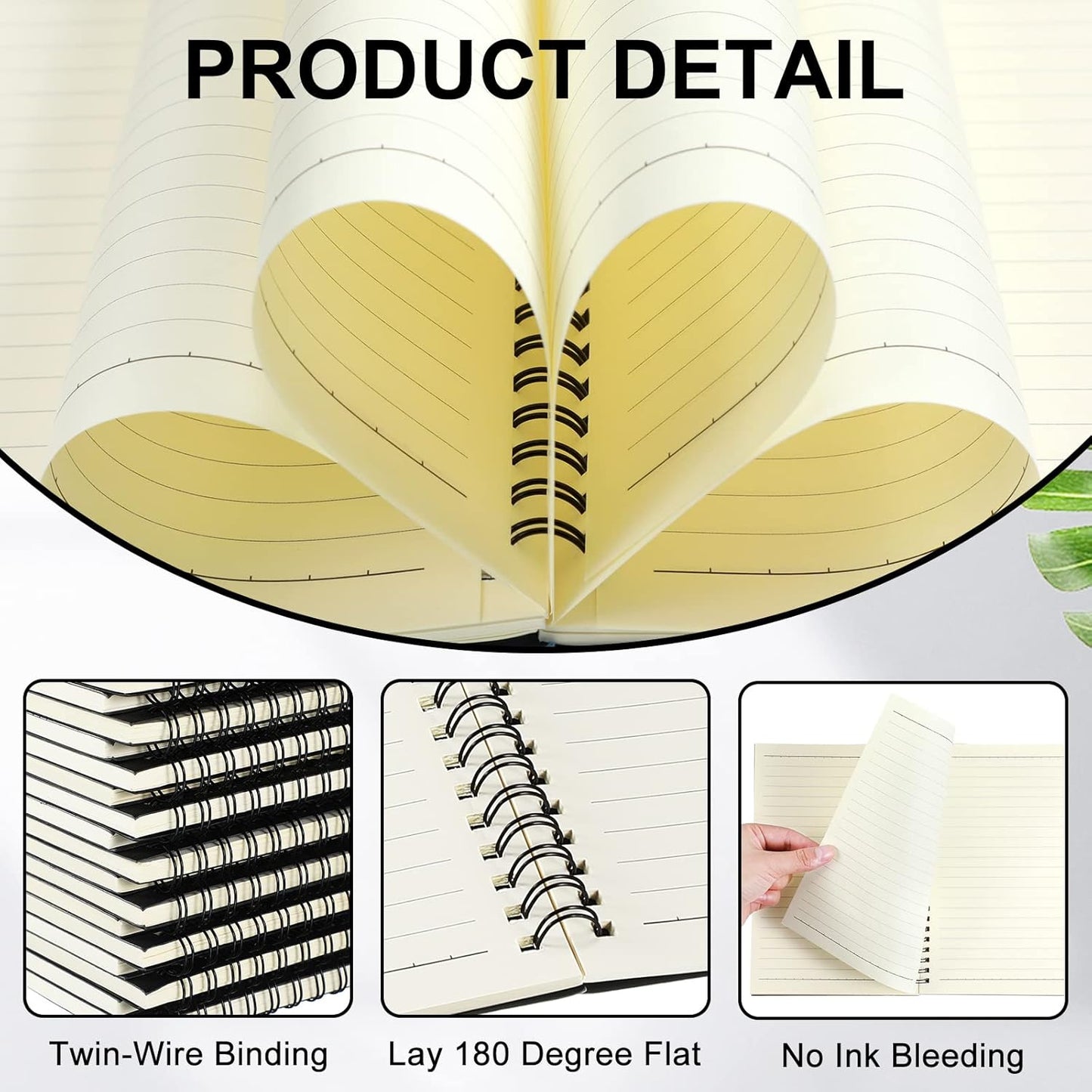Yahenda Spiral Notebook Bulk A5 Journal Lined 8.3'' x 5.5'' Writing Composition Paper Small Notepad Subject Notebook for Students Office Business Back to School Supplies(Black,200 Pcs)