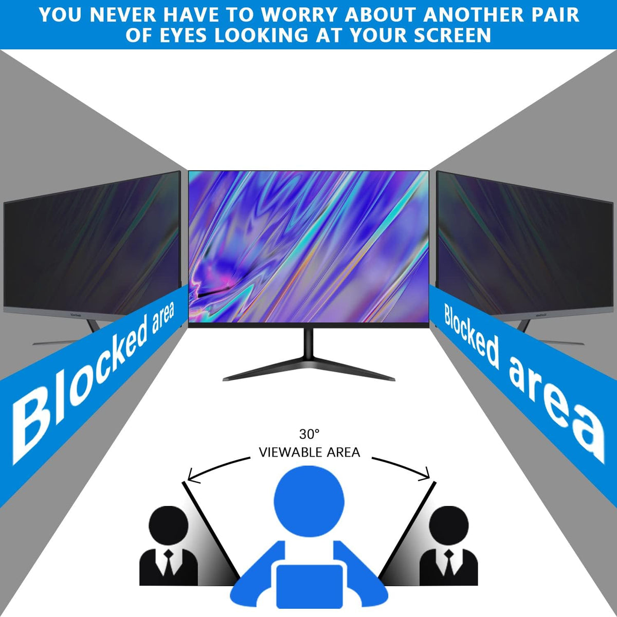 Computer Privacy Screen 22 inch, Removable 16:10 Aspect Ratio Widescreen Laptop Monitor,Eye Protection Anti Glare Blue Light Slide Mount Tabs Cover Screen Protector for Privacy Screen Filter 22 inch