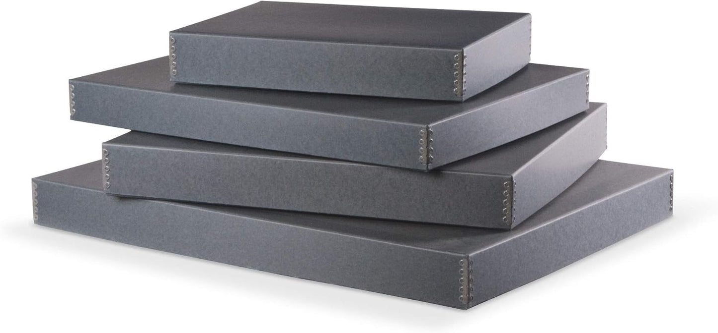 Gaylord Archival Blue/Grey Drop-Front Newspaper Preservation Box - 20 1/2W x 24 1/2L x 3" H