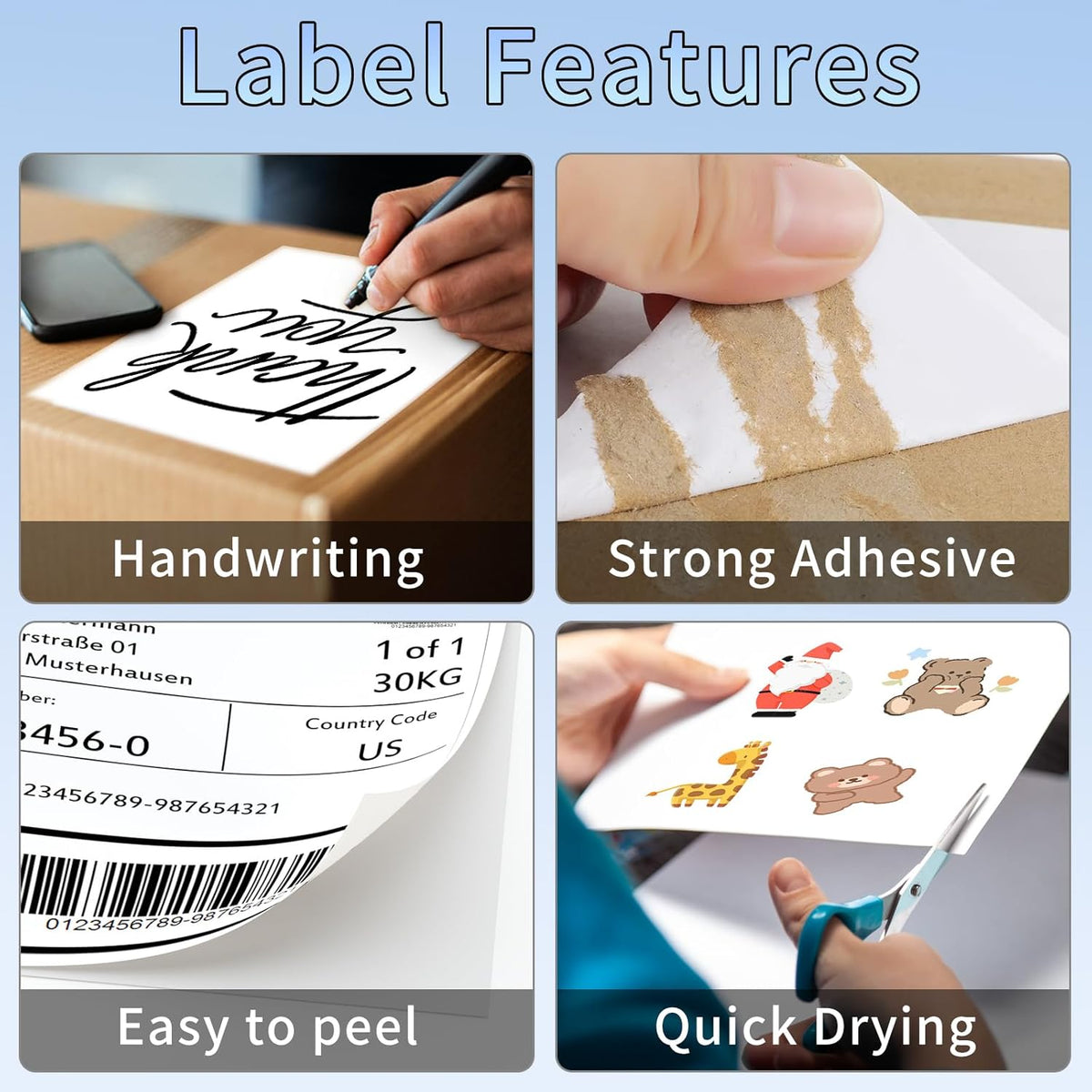 Full Sheet Sticker Paper, 8.5" x 11" Full Page Labels for Laser & Inkjet Printers, 100 Labels