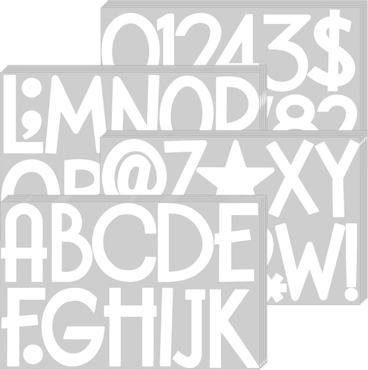 240Pcs Bulletin Board Letters 20Sheets Letter Stickers Vinyl Alphabet Stickers Mailbox Numbers Self Adhesive Waterproof Large Sticker for Bulletin Board Scrapbook Classroom Address Decor(White,3 Inch)