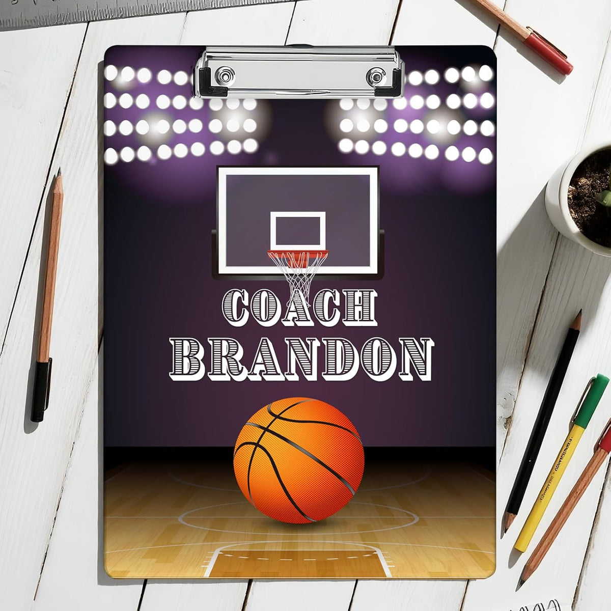 Custom Acrylic Coach Clipboard with Name Photo Logo Personalized Clipboard for Kids Boys Women Men Custom Basketball Football Clipboards for Coaches