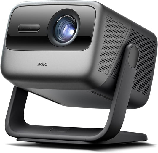 JMGO N1S Ultra 4K Triple Laser Projector with WiFi and Bluetooth, 2800 ISO Lumens, Google TV, 360° Sensorless Picture Correction, 300", HDR10, 20W Dolby Digital Plus, 3D-Active, Smart and Portable
