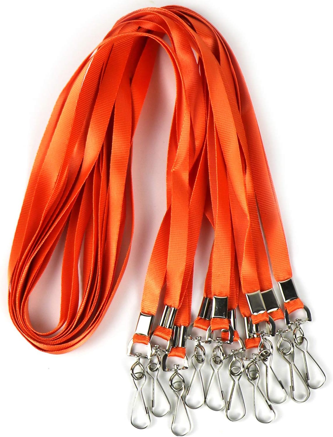 Bulk Lanyards Premium Cruise Lanyard Nylon Badge Lanyards for Id Holder Perfect for Office, Kids, Teachers (Orange, 50 Pack)