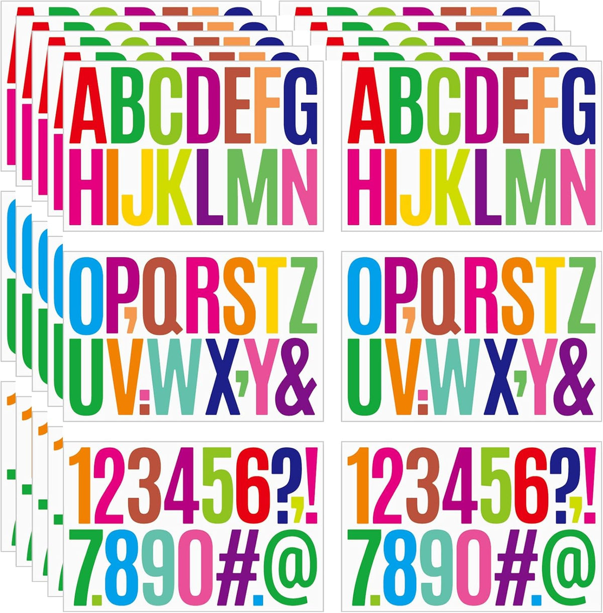 480 Pcs Waterproof 3" Vinyl Alphabet & Number Stickers - Self-Adhesive for Mailboxes, Windows, Doors, Signs, Vehicles & More, Colored