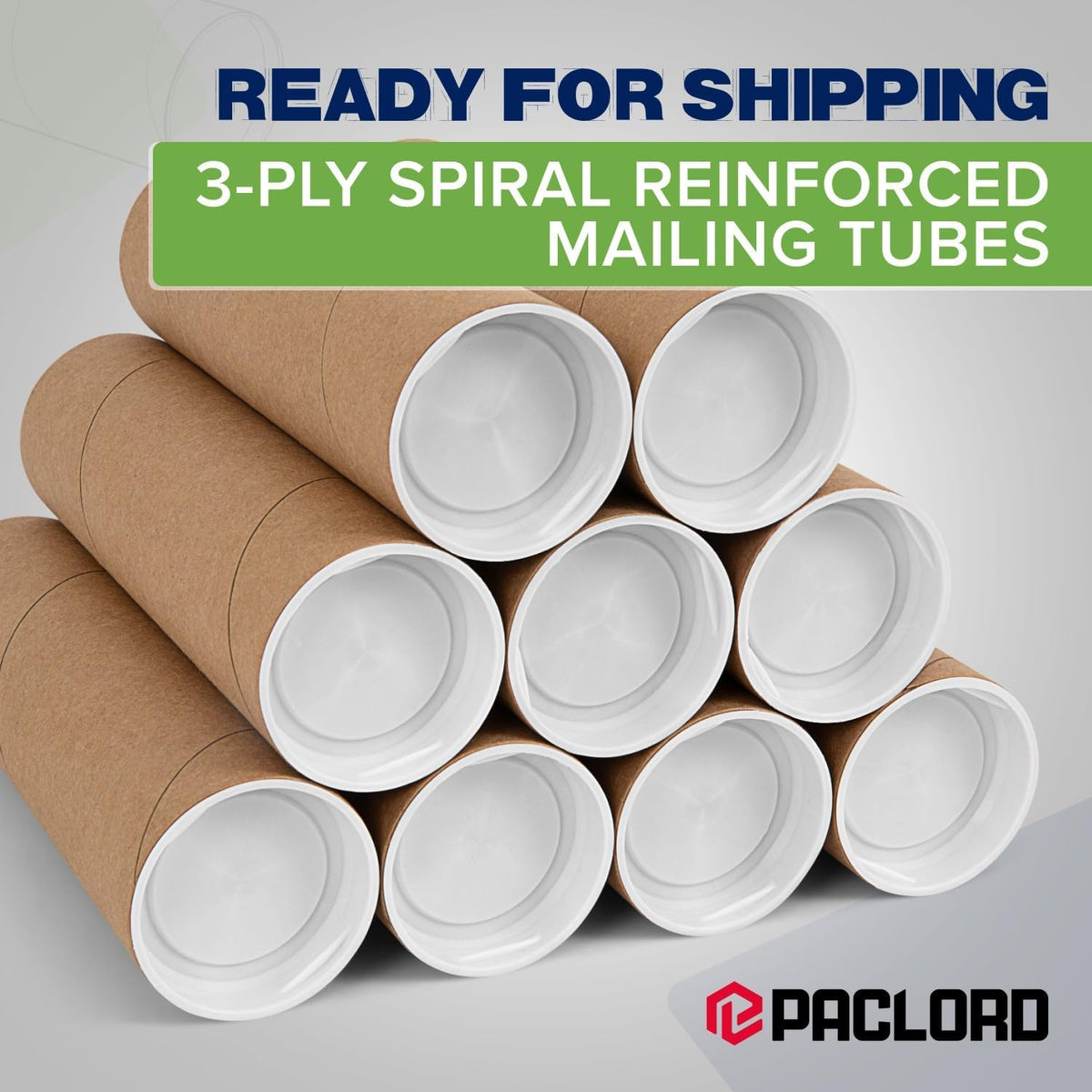 2" x 12" Reinforced Kraft Paper Mailing Tubes, Pack of 6 Tubes with 2 Caps Each – USPS Approved Poster Tube – Made in USA Cardboard Tube for Shipping and Storing Posters, Prints, Artwork, or Documents