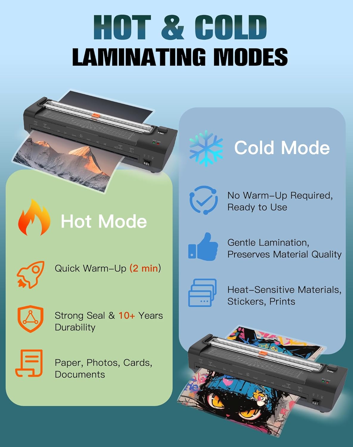 13 Inch Laminator Machine with Auto Paper Feed, Never Jam A3 Thermal & Cold Lamination, 20 Laminating Sheets, 10-in-1 Laminator with Cutter, Trimmer & Corner Rounder for Office School Home Use Black