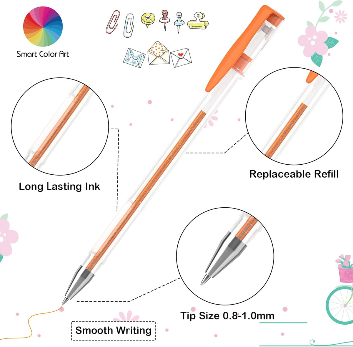 Smart Color Art 140 Colors Gel Pens Set Gel Pen for Adult Coloring Books Drawing Painting Writing