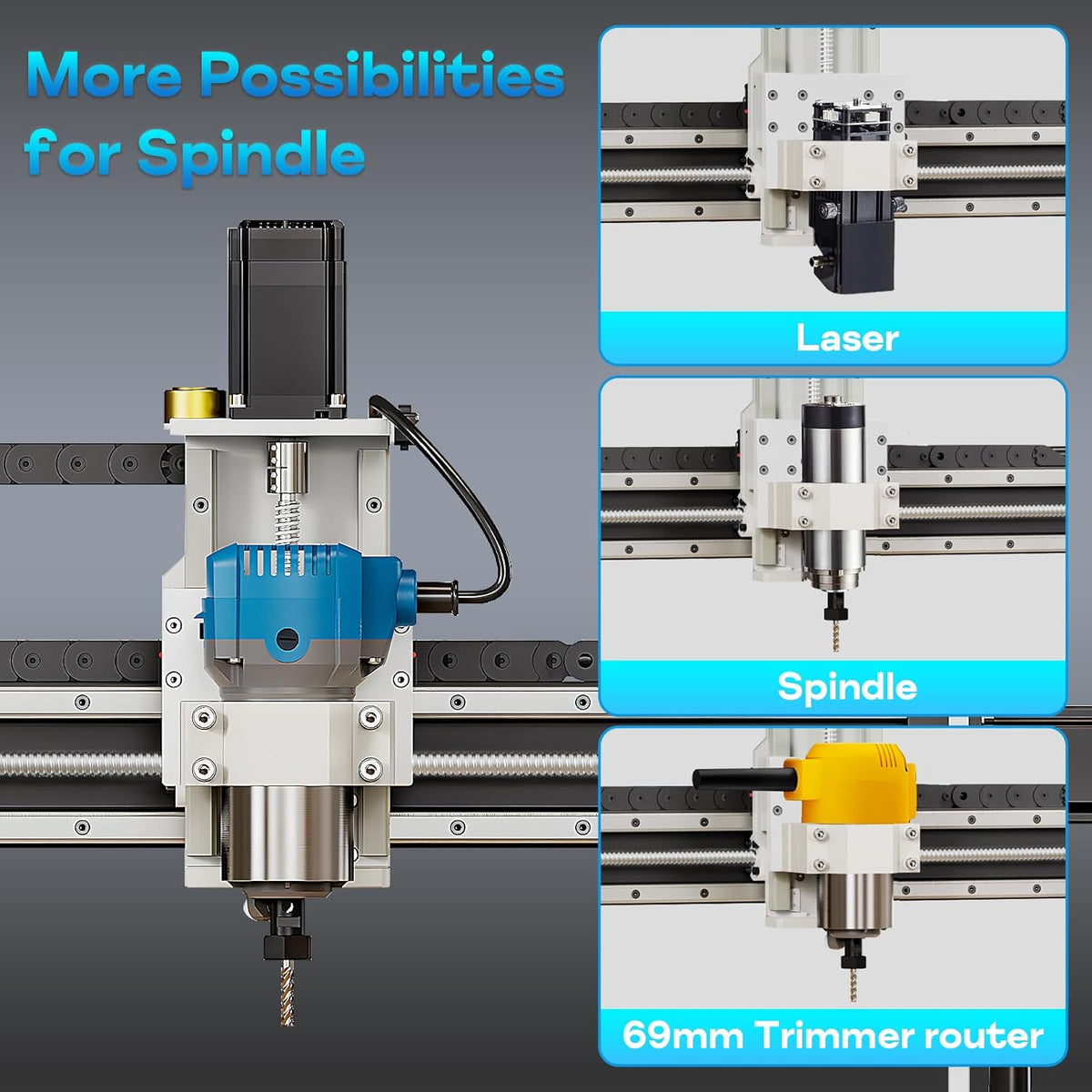 Cnc Router Machine 4040, Custom-Made 710W 6000-30000 RPM Trim Router Spindle, Linear Rails and Ball Screws, Engraving Milling Machine for Metal Wood Acrylic Leather etc.