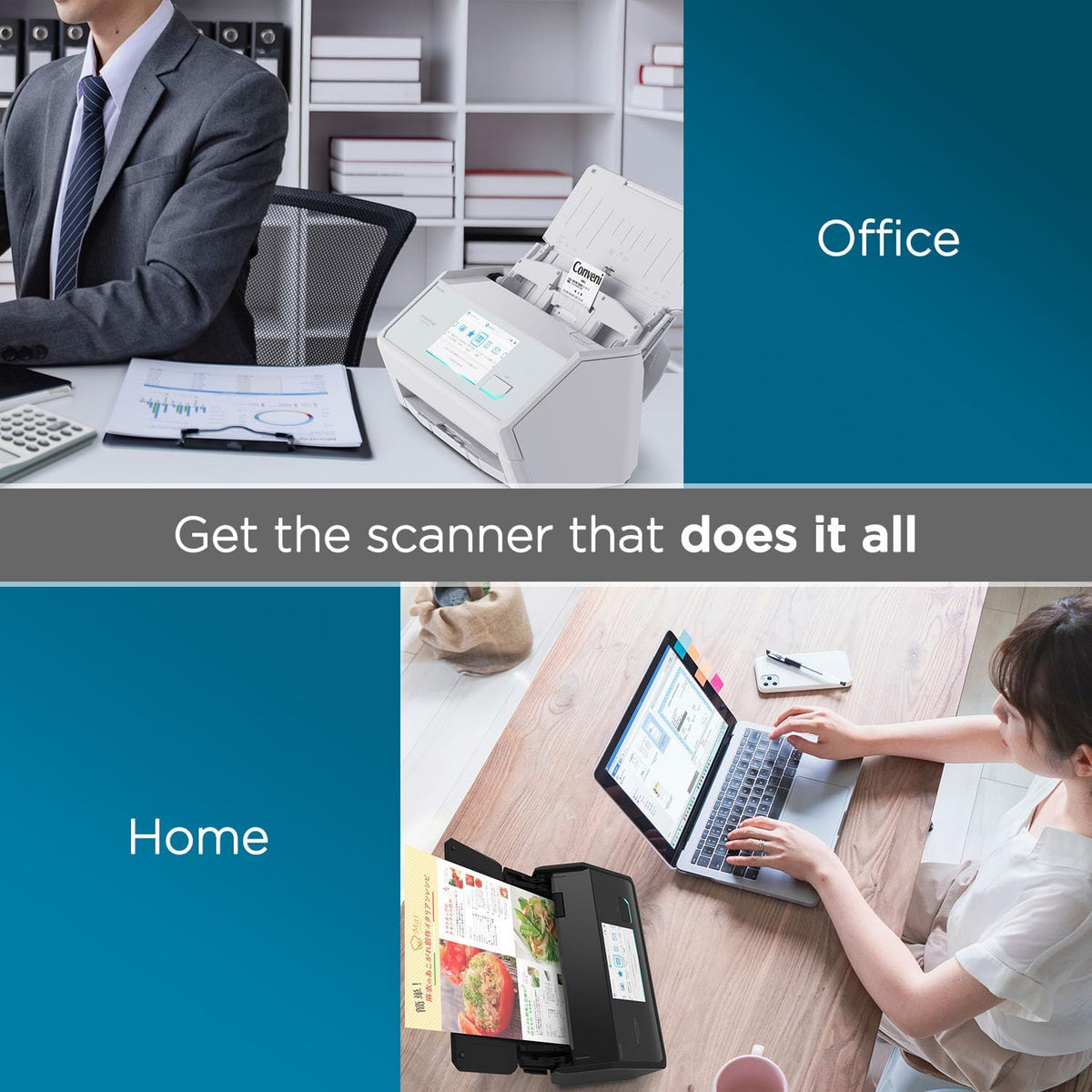 ScanSnap iX2500 Premium Wireless or USB High-Speed Cloud Enabled Document, Photo & Receipt Scanner with Large 5" Touchscreen for Mac or PC, Includes 4-Year Protection Plan