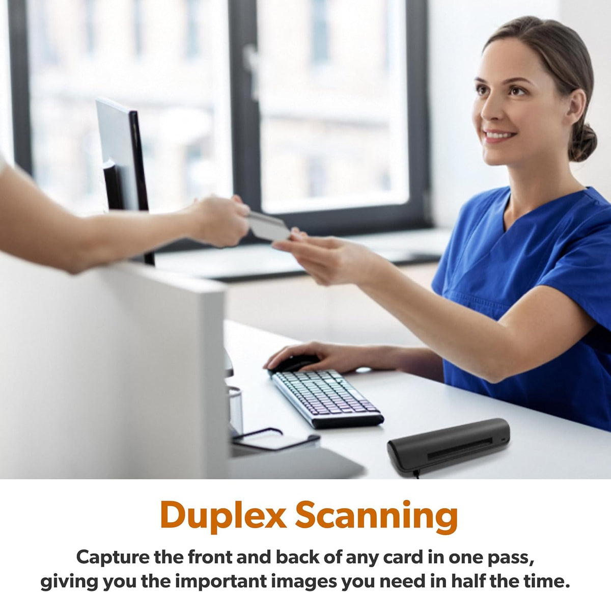 Ambir ImageScan Pro 687-BCS Duplex Card Scanner with AmbirScan Business Card for Windows PC